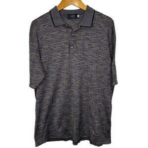 Raffi Plaid Polo Mens Large Multi Color Cotton